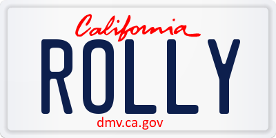 CA license plate ROLLY