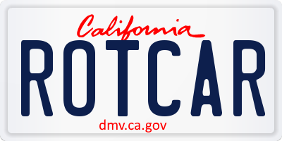 CA license plate ROTCAR