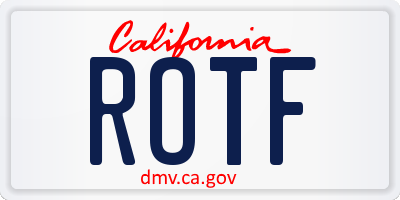 CA license plate ROTF