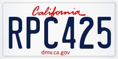 CA license plate RPC425