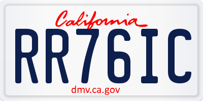 CA license plate RR76IC