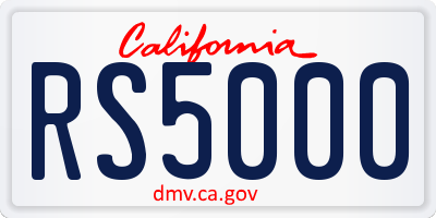 CA license plate RS5000