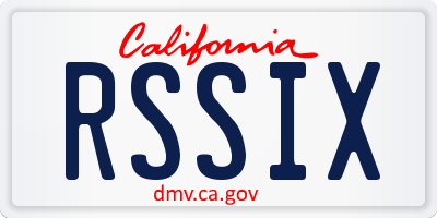 CA license plate RSSIX