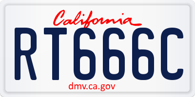 CA license plate RT666C
