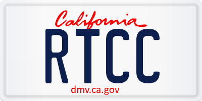 CA license plate RTCC
