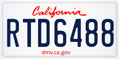 CA license plate RTD6488