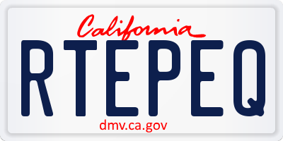 CA license plate RTEPEQ