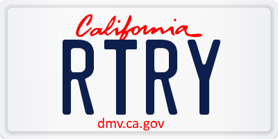 CA license plate RTRY