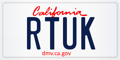 CA license plate RTUK