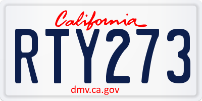 CA license plate RTY273