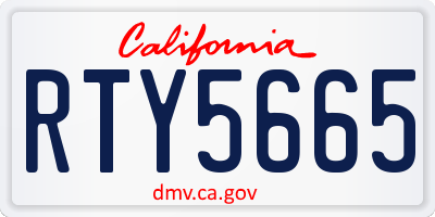 CA license plate RTY5665