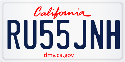 CA license plate RU55JNH