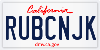 CA license plate RUBCNJK