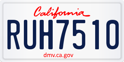 CA license plate RUH7510