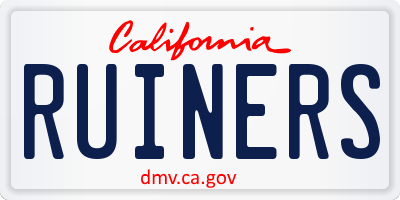 CA license plate RUINERS