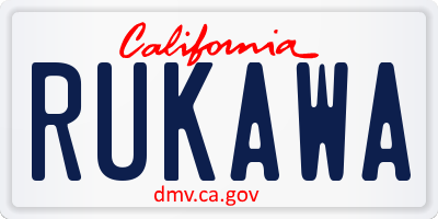 CA license plate RUKAWA