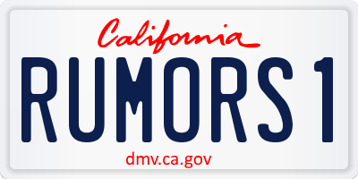 CA license plate RUMORS1