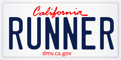 CA license plate RUNNER