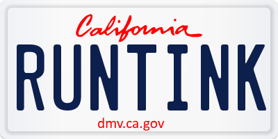 CA license plate RUNTINK