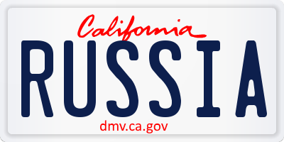 CA license plate RUSSIA