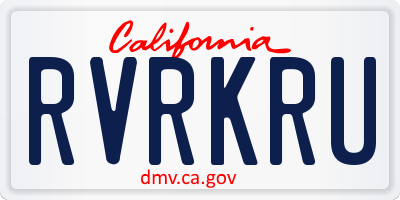 CA license plate RVRKRU