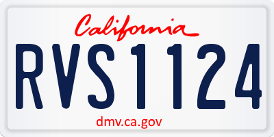 CA license plate RVS1124