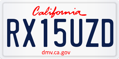 CA license plate RX15UZD