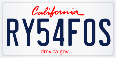 CA license plate RY54FOS