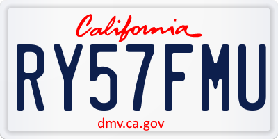 CA license plate RY57FMU