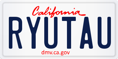 CA license plate RYUTAU