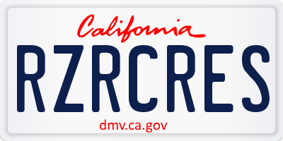 CA license plate RZRCRES