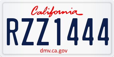 CA license plate RZZ1444