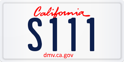 CA license plate S111