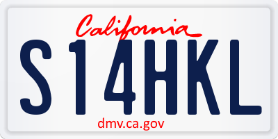 CA license plate S14HKL