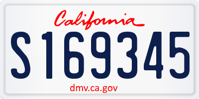 CA license plate S169345