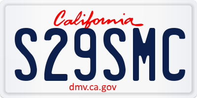 CA license plate S29SMC