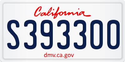 CA license plate S393300