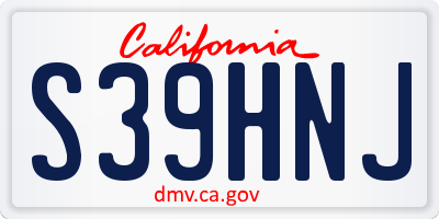 CA license plate S39HNJ