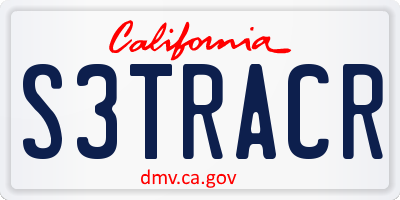 CA license plate S3TRACR