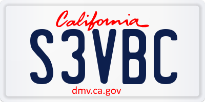 CA license plate S3VBC