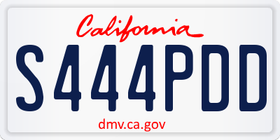 CA license plate S444PDD