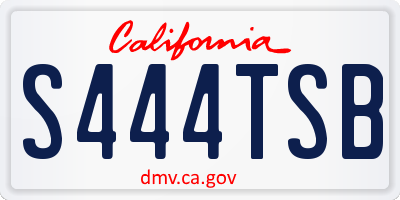 CA license plate S444TSB