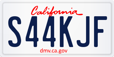 CA license plate S44KJF