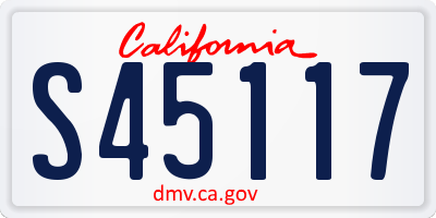 CA license plate S45117