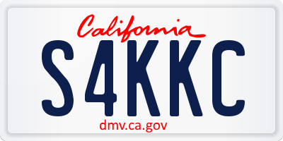 CA license plate S4KKC