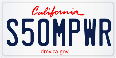 CA license plate S50MPWR