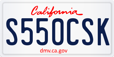 CA license plate S550CSK