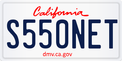 CA license plate S550NET