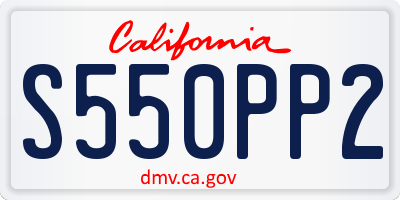 CA license plate S550PP2