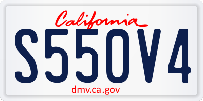 CA license plate S550V4